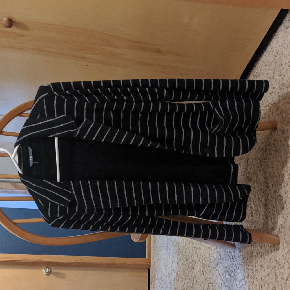 Tart Black and White Striped Modal-Stretch Blazer